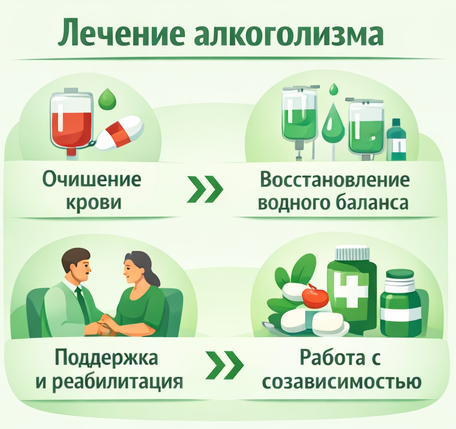 лечение алкоголизма в Ермолино этапы